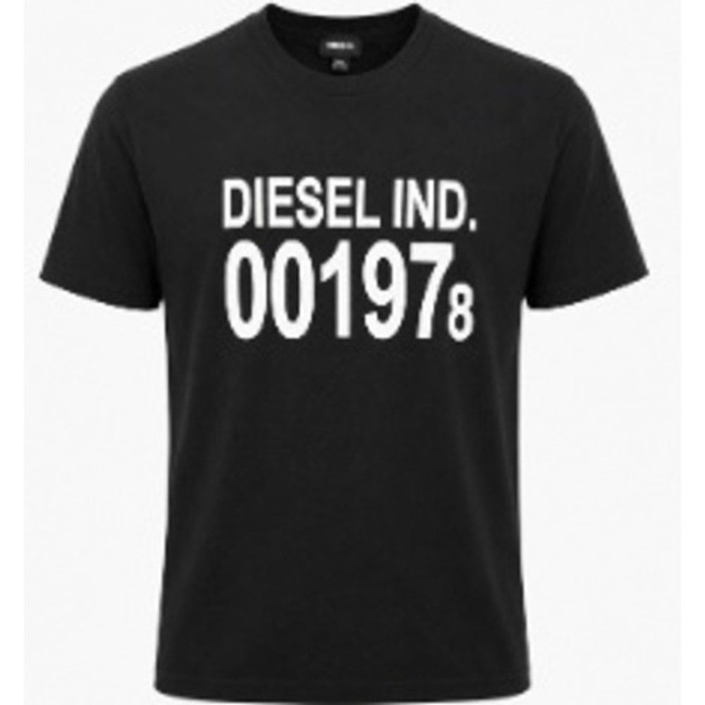 Diesel T-Diego 001978 Men's Large Black Logo Graphic T-Shirt Cotton Te